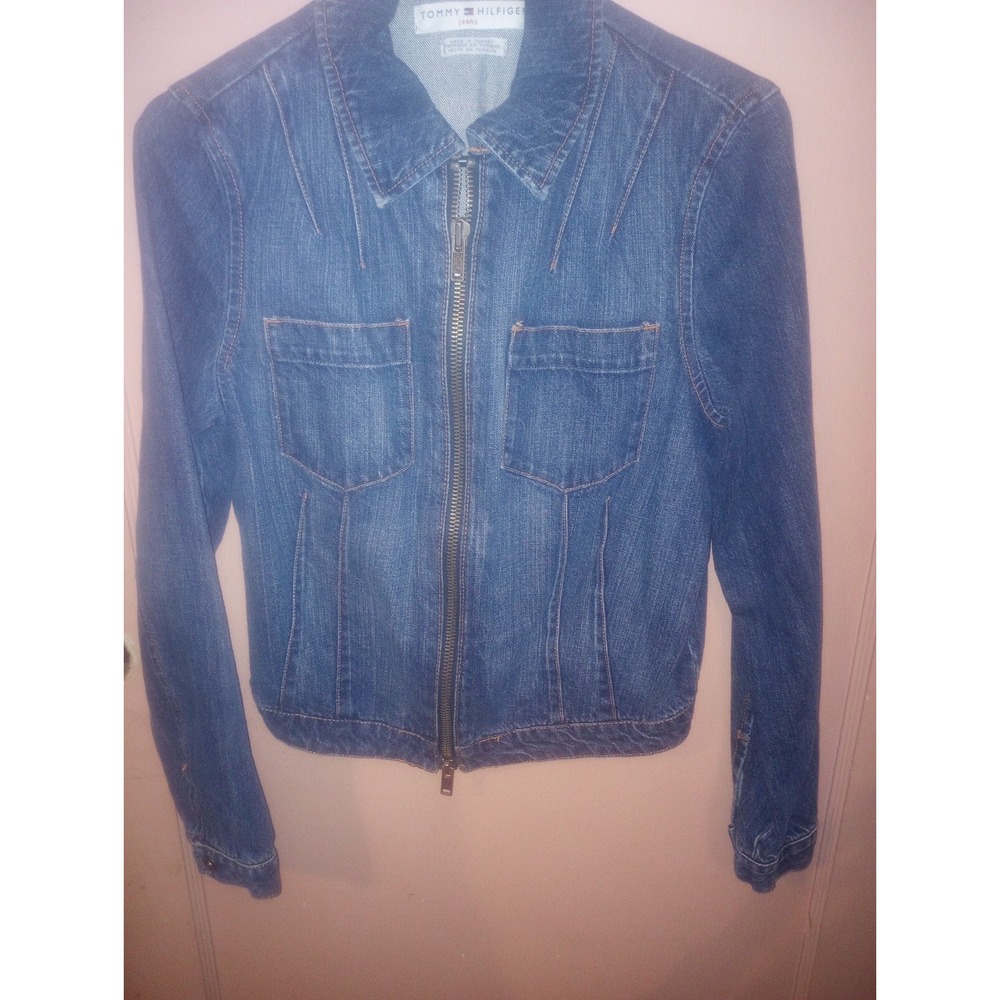 Vintage Tommy‎ Hilfiger Denim Jacket Wom. Small Anchors, Flags